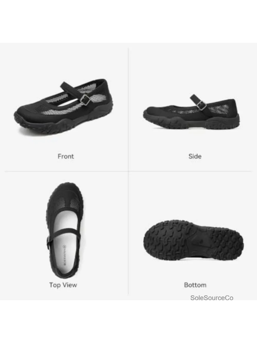 Breathable Mesh Mary Jane Ballet Flats Cushioned Slip-Resistant Womens